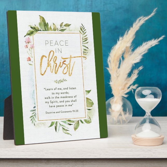 Plaque de table "Paix en Christ" avec de l'Easel (Côté)
