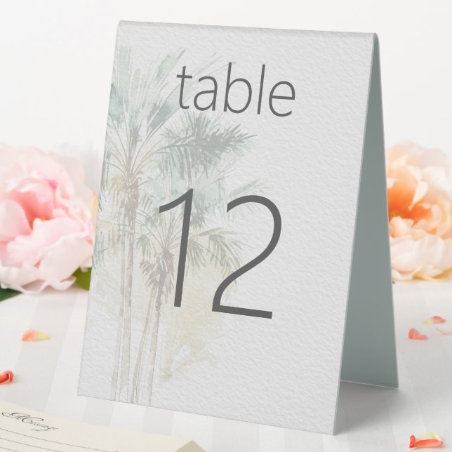 Plaque De Table Palmiers tropicaux Mariage moderne (In SItu (Mariage))