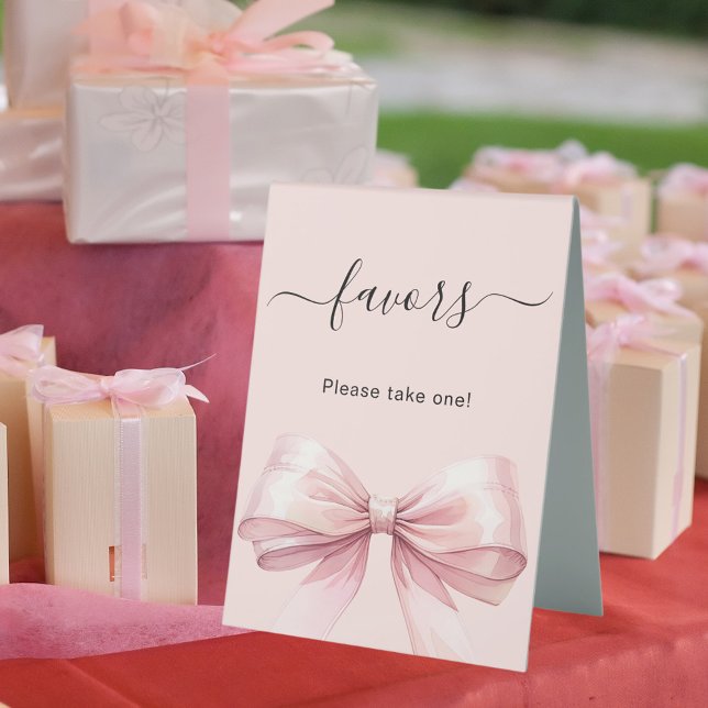 Plaque De Table Pancarte cadeau noeud rose (Créateur téléchargé)