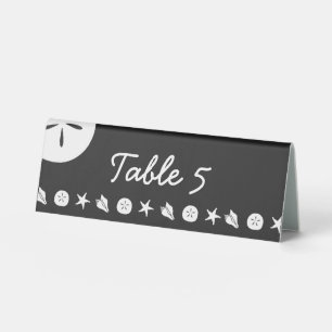 Plaque De Table Pancarte de table noire pour coquillages d'été