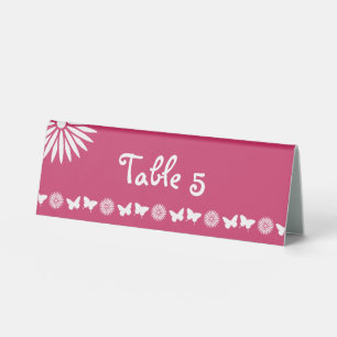 Plaque De Table Pancartes de table avec des marguerites et des pap