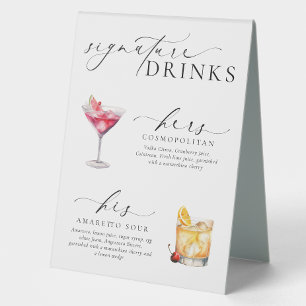 Plaque De Table Panneau boisson Ellesmere Modern Minimal Signature