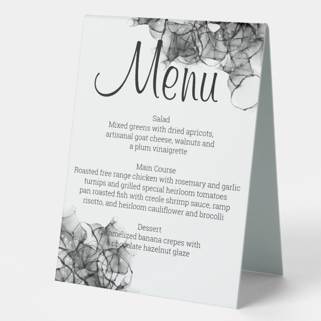 Plaque De Table Panneau central du menu Fumée noire (Recto)