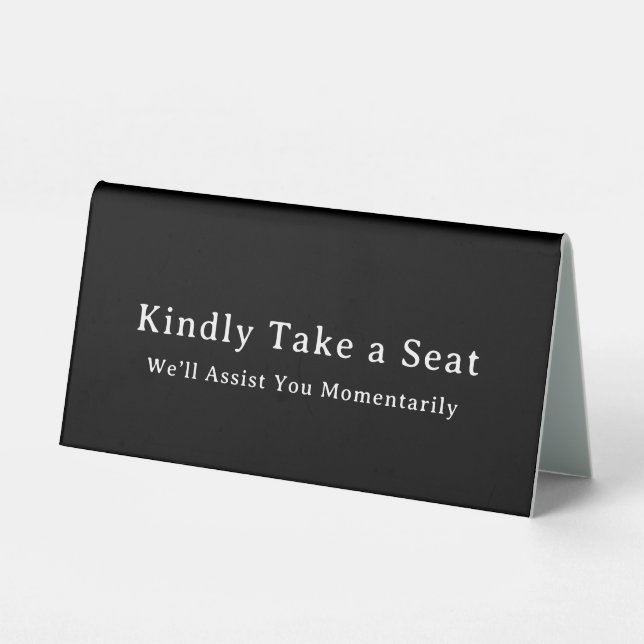 Plaque De Table Panneau de bureau 'Be Seated' pour table (Verso)