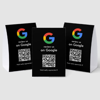 Plaque De Table Panneau de code QR Google pour une révision modern