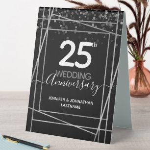 Plaque De Table Panneau de la tente du 25e anniversaire du Mariage