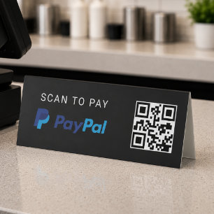 Plaque De Table Panneau de paiement avec code QR PayPal