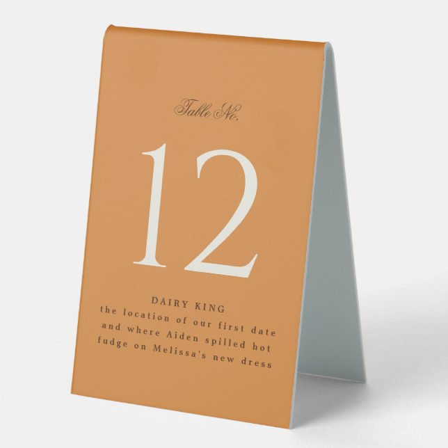 Plaque De Table Panneau de tente Chic Orange Event Table (Recto)