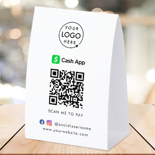 Plaque De Table Panneau de tente de table en papier CashApp   Paie