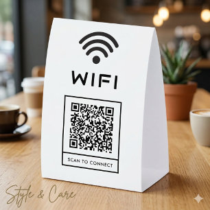 Plaque De Table Panneau de tente de table en papier Easy QR Scan W
