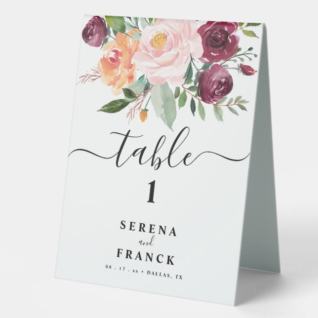 Plaque De Table Panneau de tente de table Mariage rustique double  (Recto)