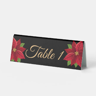 Plaque De Table Panneau de tente de table Poinsettia de Noël