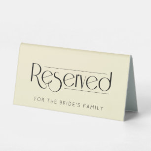 Plaque De Table Panneau de tente de table réservée Mariage crème