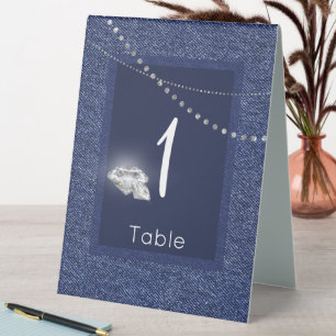 Plaque De Table Panneau de tente Denim et diamants