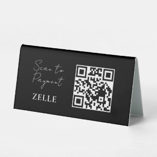 Plaque De Table Panneau en acrylique pour QR Mobile Scan Pay