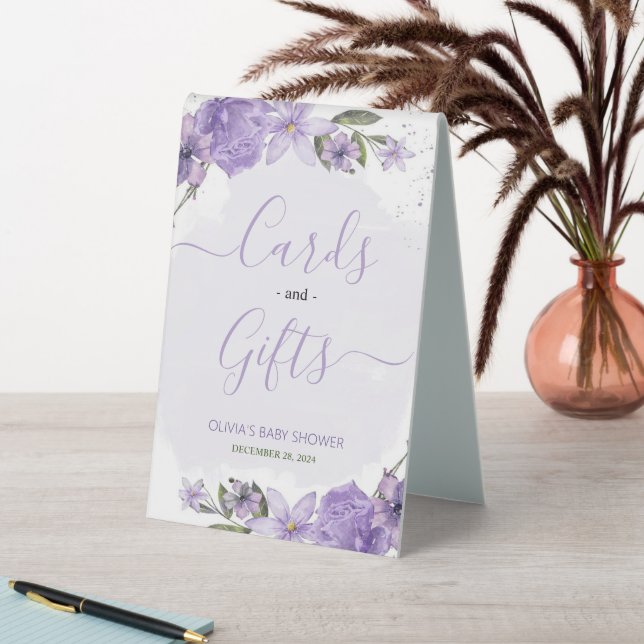 Plaque De Table Panneau Lilac Lavender Cartes et Cadeaux (En SItu (Tableau))