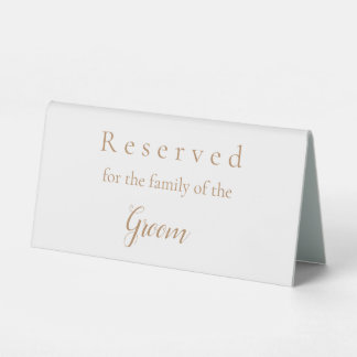 Plaque De Table Panneau réservé pour la famille du marié