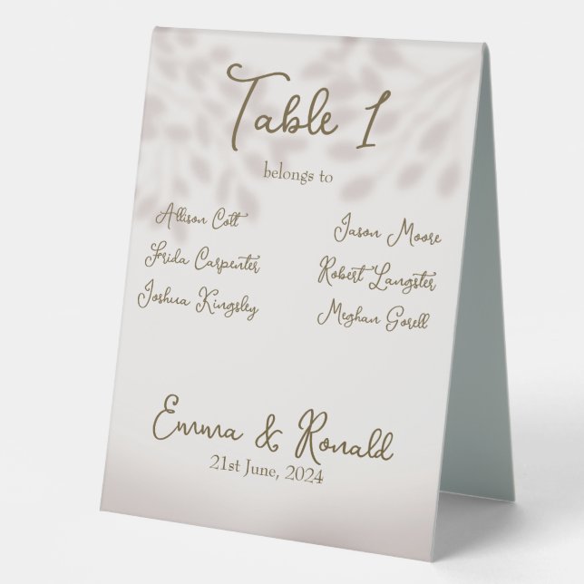 Plaque De Table Panneau supérieur de table esthétique personnalisa (Recto)