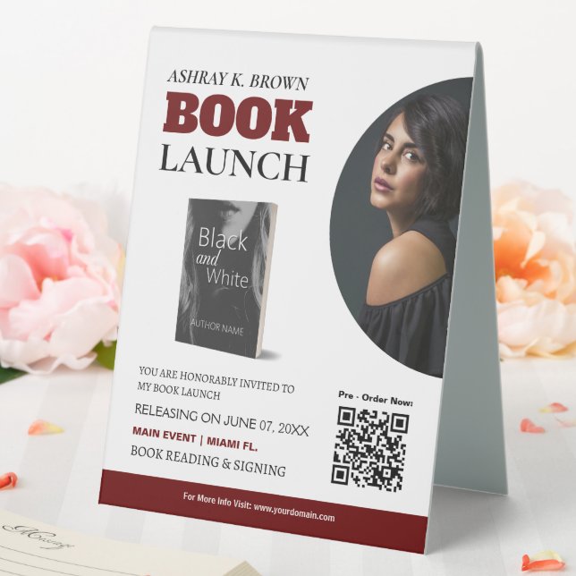 Plaque De Table Panneau Tente de la table de lancement du livre (In SItu (Mariage))