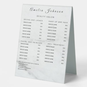 Plaque De Table Panneaux de liste de prix élégants Monogramme pour