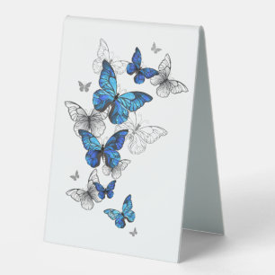 Plaque De Table Papillons volants bleus Morpho