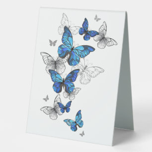 Plaque De Table Papillons volants bleus Morpho