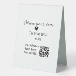 Plaque De Table Partager le code QR de l'analyse d'amour ajouter d