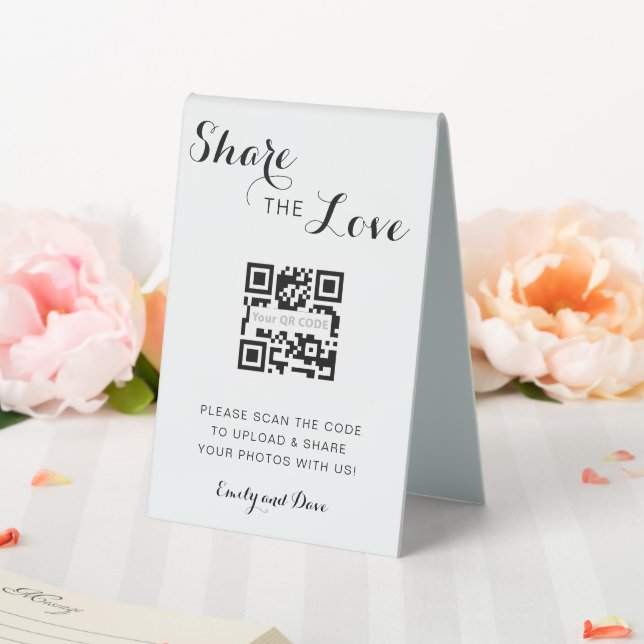 Plaque De Table Partager le code QR Love (In SItu (Mariage))