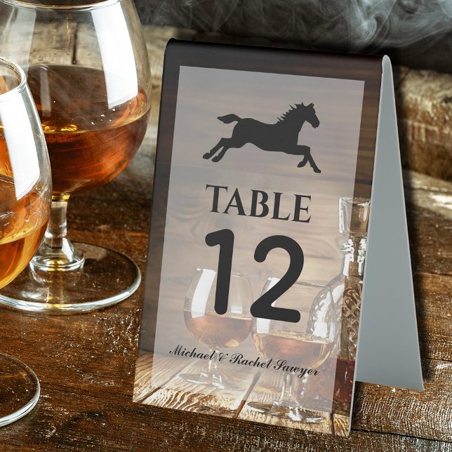 Plaque De Table Parti Russe Bourbon Derby (Rustic Bourbon Derby Party Table Tent Sign)