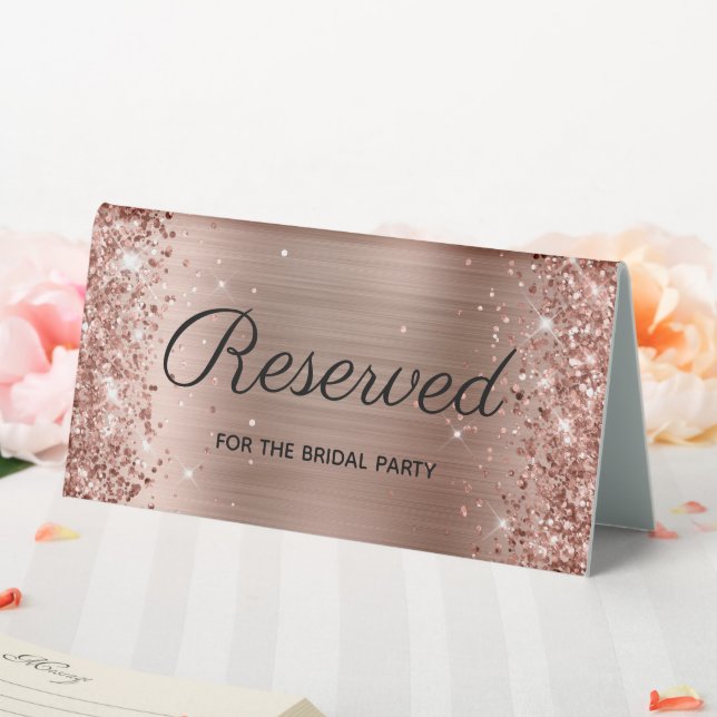 Plaque De Table Parties scintillant d'or Rose Faux et Foil Réservé (In SItu (Mariage))