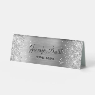 Plaque De Table Parties scintillant et huile d'argent