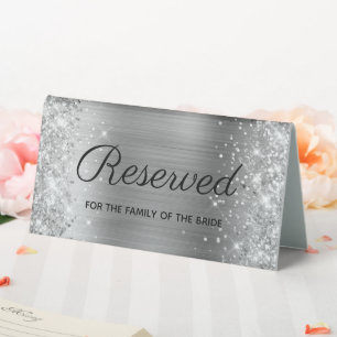 Plaque De Table Parties scintillant et huile d'argent Girly Réserv