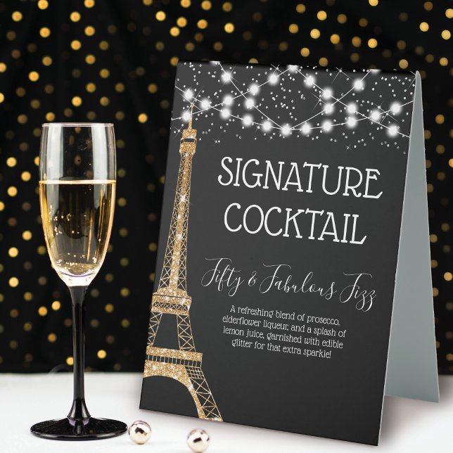 Plaque De Table Parties scintillant Tour Eiffel Lumières Signature (Créateur téléchargé)