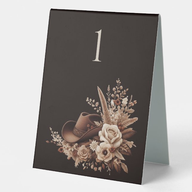 Plaque De Table Pays élégant moderne Ouest- Floral (Recto)