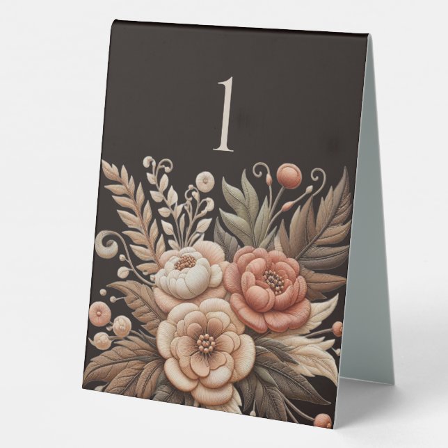 Plaque De Table Pays Fleurs de Mariage Occidentales (Verso)