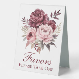 Plaque De Table Peony Aquarelle Floral Wedding Faveurs