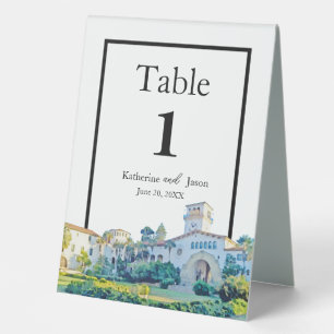 Plaque De Table Père Noël Barbara Courthouse Watercolor Numéro de 