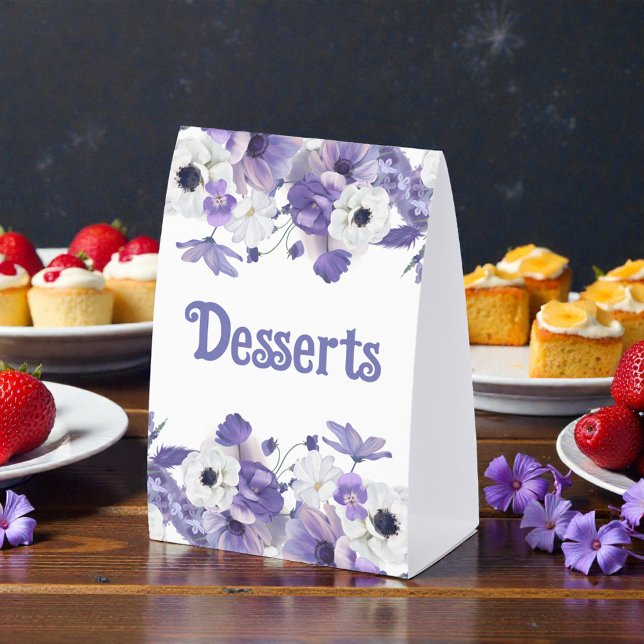 Plaque De Table Personalized Violet Purple Flowers Wedding (Créateur téléchargé)