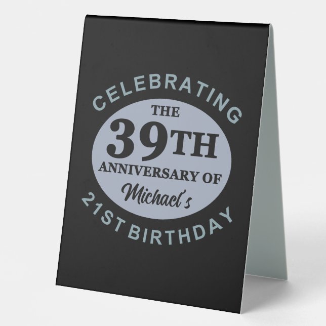 Plaque De Table Personnalisé 60e Humour d'anniversaire (Recto)
