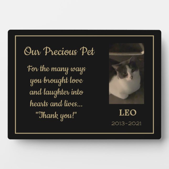 Plaque de table personnalisé pour mémorial d'anima (Devant)