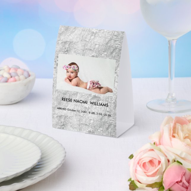 Plaque De Table Photo de bébé fille simplement élégant et mignon (Insitu (mariage))