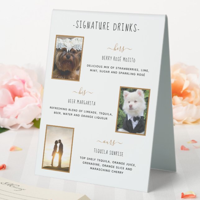 Plaque De Table Photos de Mariage Gold pour animaux de compagnie (In SItu (Mariage))