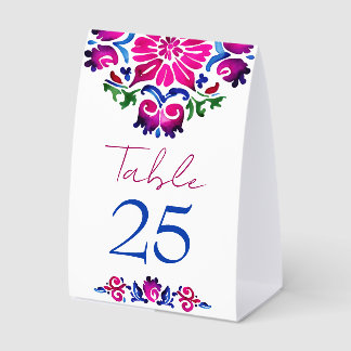 Plaque De Table Pink blue Spanish Talavera tiles wedding