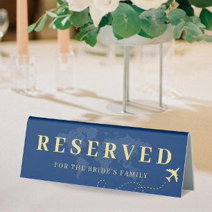 Plaque De Table Plan du monde bleu et jaune Destination Mariage