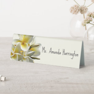 Plaque De Table Plumeria Jaune Nom Modèle Événement Carte Place