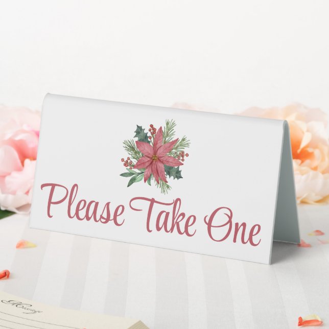 Plaque De Table Poinsettia Rouge Noël Floral Mariage Faveurs (In SItu (Mariage))