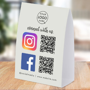 Plaque De Table Porte-menu de table pour médias sociaux Panneau