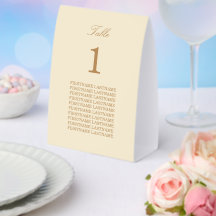 Porte-noms en papier crème beige pour table