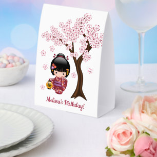 Plaque De Table Poupée Kokeshi Sakura Geisha Japonaise Mignonne