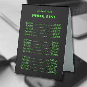 Plaque De Table Professional Simple Modern Neon Green Tarifs